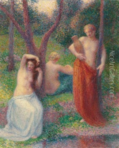 Les Trois Graces Oil Painting - Hippolyte Petitjean
