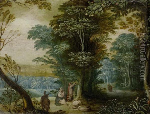 Rest On The Flight Into Egypt. Oil Painting - Jan Brueghel the Younger