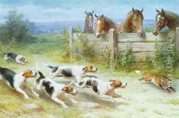 Fuchsjagd Oil Painting - Carl Reichert