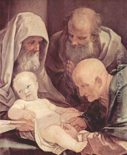 The circumcision of the Child Jesus, Detail 2 Oil Painting - Guido Reni