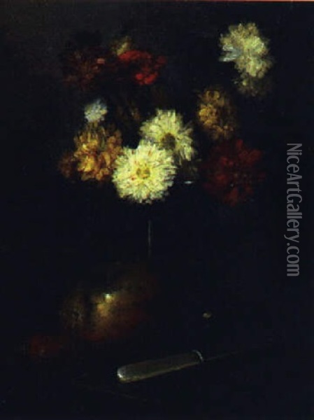 Stilleben Med Blommor Oil Painting - Jules (Joseph Augustin) Laurens