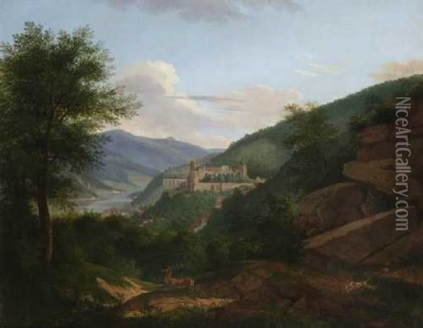 Heidelberg Oil Painting - Jakob Wilhelm Christian Roux