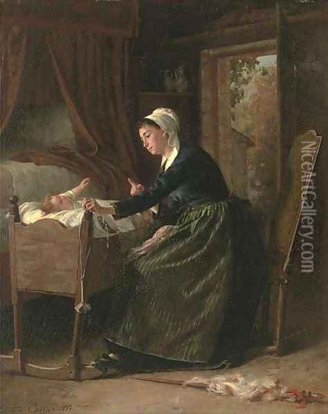 Mother knows best Oil Painting - Pierre Jean Edmond Castan