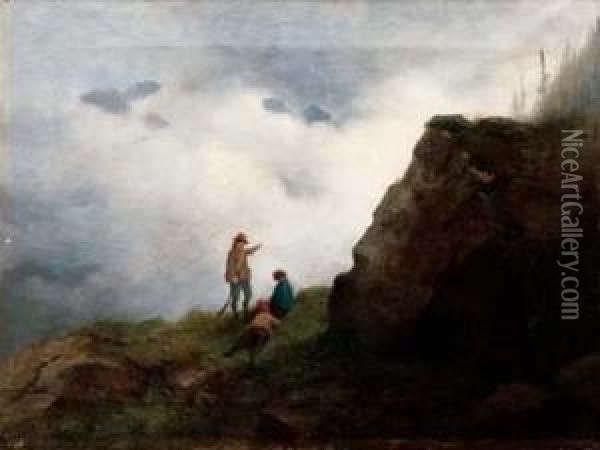 In Montagna - 1861 Oil Painting - Carlo Piacenza