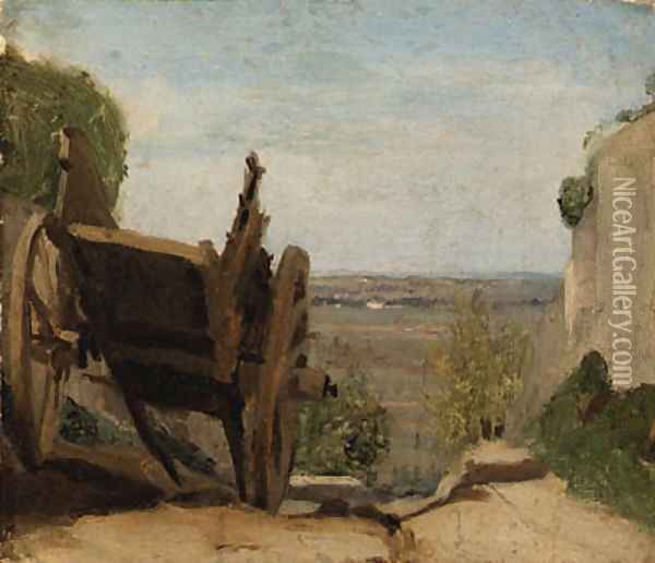La Charrette (The Cart) Oil Painting - Jean-Baptiste-Camille Corot