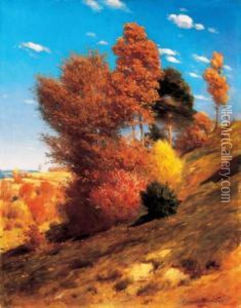 Autumn Oil Painting - Paul Von Szinyei-Merse