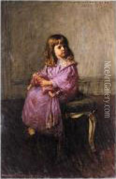 Portrait Of Margaret Frances Greaves Oil Painting - Henry Herbert La Thangue