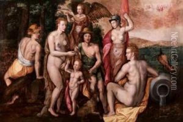 Il Giudizio Di Paride Oil Painting - Jacob I De Backer