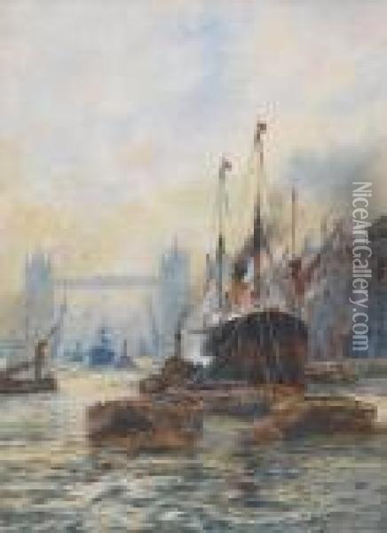 The Tower Bridge, London Oil Painting - William Harrison Scarborough