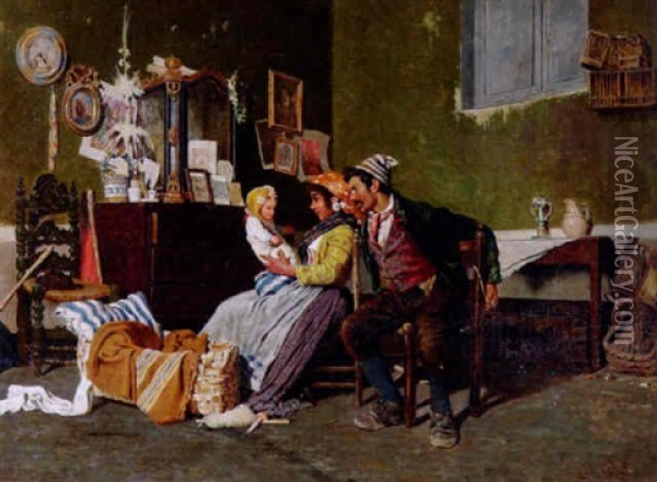 Les Bohemes Oil Painting - Giacomo Di Chirico
