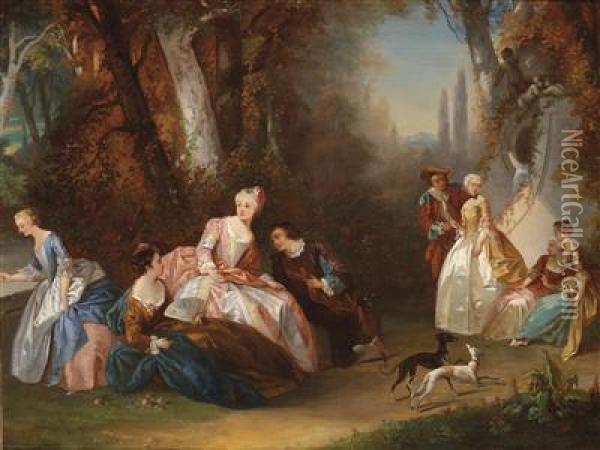 Scene Of Chivalry Oil Painting - Charlotte De Senezcourt