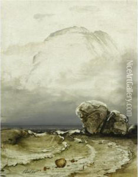 Uvaer Ved Kysten (threatening Weather) Oil Painting - Peder Balke