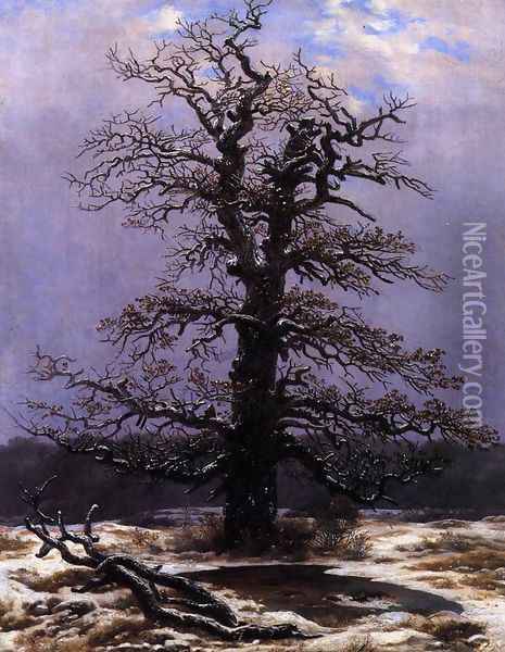 Oak in the Snow 1820s Oil Painting - Caspar David Friedrich