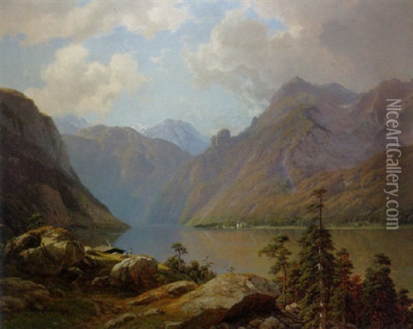 Konigsee Oil Painting - Georg Emil Libert