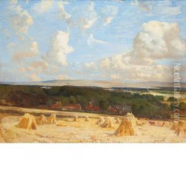 Tyninghame, East Lothian, The Hills Of Lammermorr Beyond Oil Painting - Robert Noble
