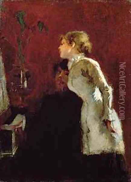 The Piano Lesson Oil Painting - Jean-Louis Forain