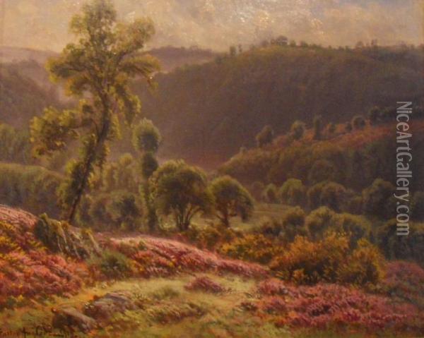 Paysage Aux Bruyeres Oil Painting - Gaston Anglade