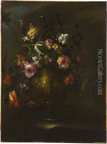 Vaso Di Fiori Oil Painting - Master Of The Guardeschi Flowers
