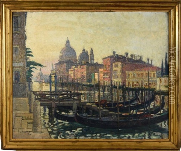 Vue De Venise Oil Painting - Pierre Gaston Rigaud