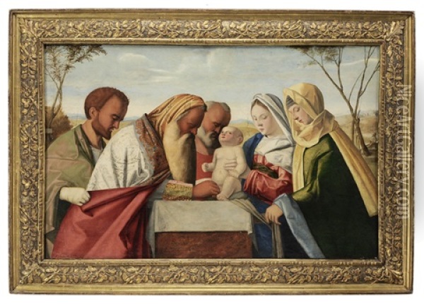 The Circumcision, After Giovanni Bellini, Italian, 1425 - 1516 Oil Painting - Vincenzo Catena