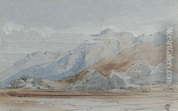 Vue Des Hautes Pyrenees, La Vallee D'ossau Oil Painting - William Callow