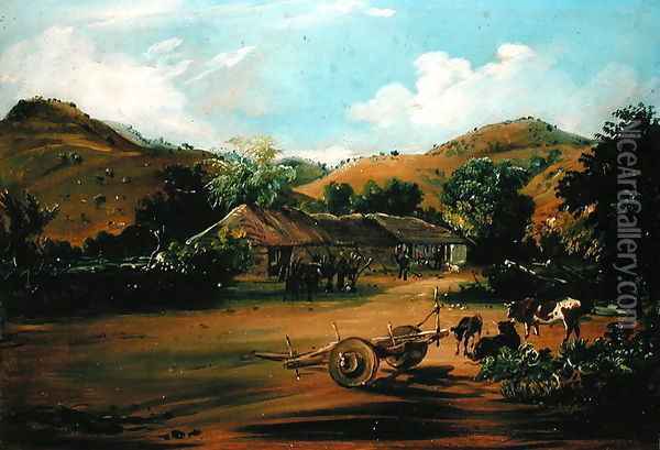 The Painter at the La Huerta Farm, 1835 Oil Painting - Johann Moritz Rugendas