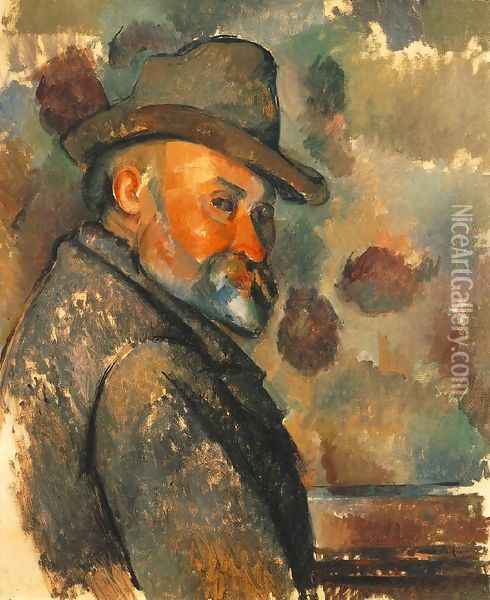 Self-Portrait with Soft Hat Oil Painting - Paul Cezanne