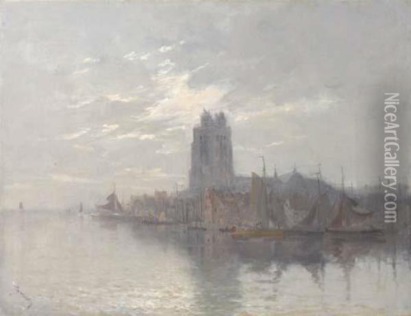 A View Of Dordrecht Oil Painting - Frank Myers Boggs
