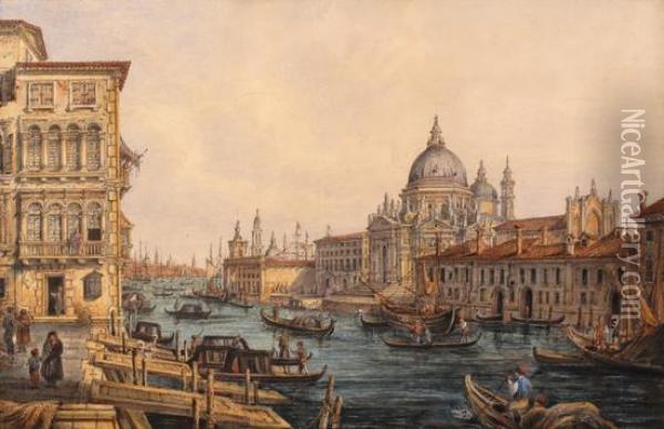 Venezia, Canal Grande Oil Painting - Carlo Grubacs