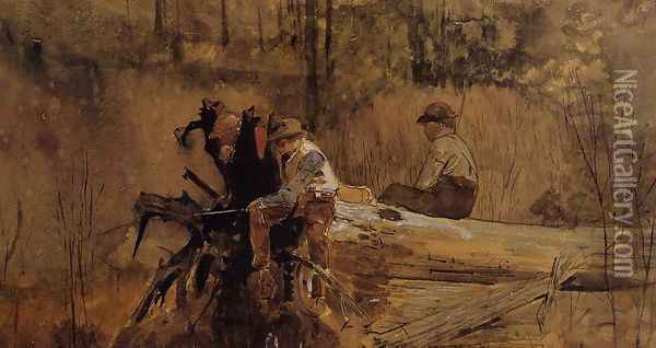 Waiting for a Bite I Oil Painting - Winslow Homer