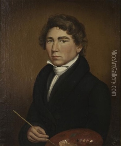 The Artist As A Young Man, A Self Portrait Oil Painting - William Matthew Prior