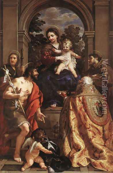 Madonna and Saints 1626-28 Oil Painting - Pietro Da Cortona (Barrettini)