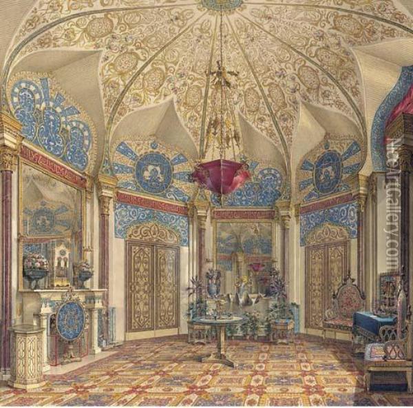 A Room In The Winter Palace, St. Petersburg Oil Painting - Grigori Grigorevich Chernetsov
