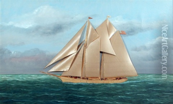 Marina Oil Painting - Thomas H. Willis