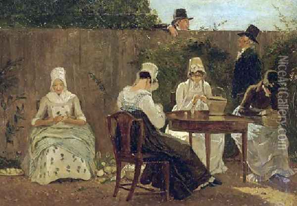 The Chalon Family In London Oil Painting - Jacques Laurent Agasse
