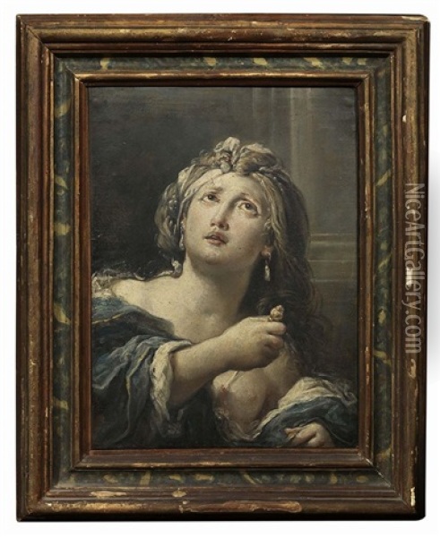 Lucrezia Romana Oil Painting - Giovanni Antonio Burrini