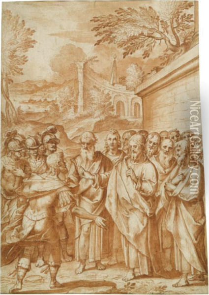 Christ Heals The Centurion's Servant Oil Painting - Bernardo Castello