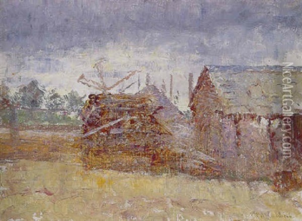 Boat Sheds, Williamstown Oil Painting - Frederick McCubbin