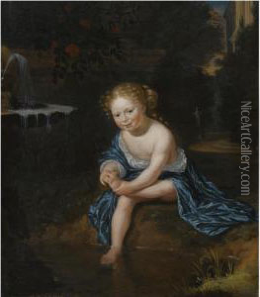 A Young Girl Oil Painting - Michiel van Musscher