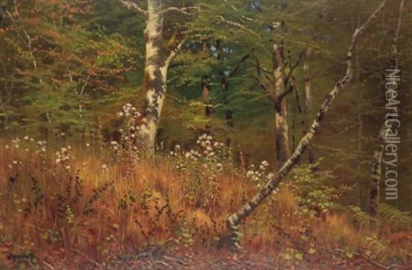 Birkenwaldchen Im Sommer Oil Painting - Karl Bennewitz Von Loefen