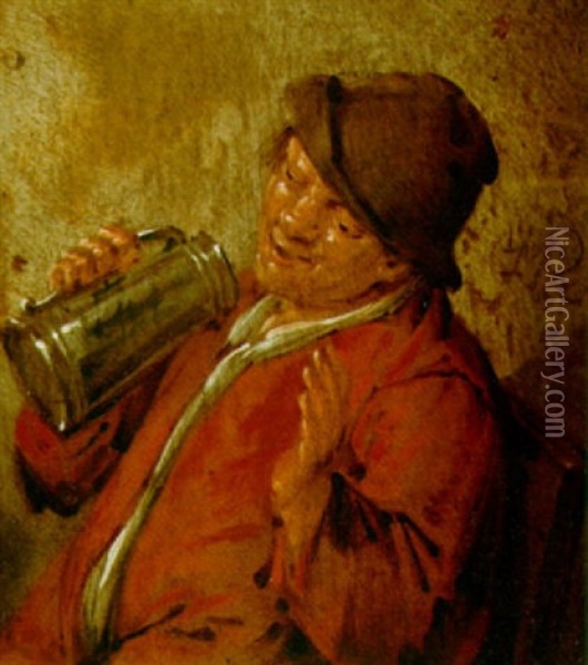A Man Drinking From A Jug Oil Painting - Jan Miense Molenaer