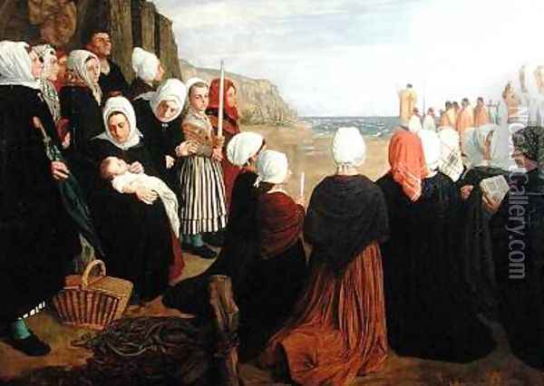 Blessing of the Sea Oil Painting - Alphonse Legros