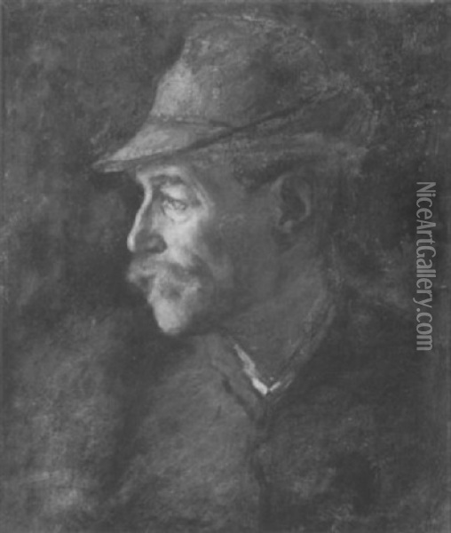 Portrait Theodor Hohmann In Kronberg Oil Painting - Anton Burger