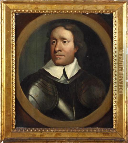 Portrait Of A Cromwellian Officer In Armour Oil Painting - Robert Walker