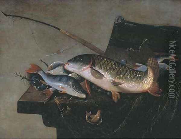 A carp Oil Painting - Pieter Van Noort