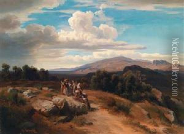 Spanische Landschaft Oil Painting - Anton Romako