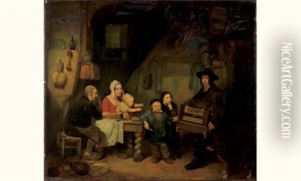 Le Musicien Ambulant Oil Painting - Ferdinand de Braekeleer the Elder
