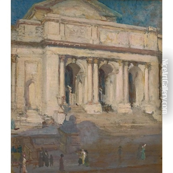 The New York Public Library Oil Painting - Colin Campbell Cooper