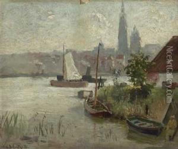 Antwerpen Von St. Anneken Aus Gesehen Oil Painting - Karl Heinrich Schultze