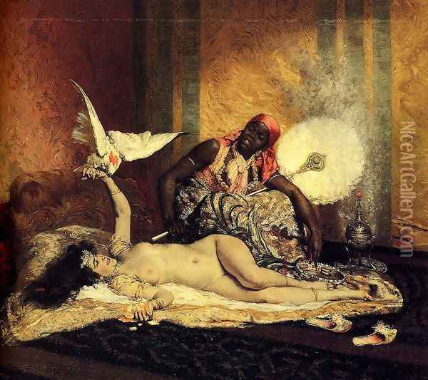 Odalisque (La Sultane) Oil Painting - Ferdinand Victor Leon Roybet